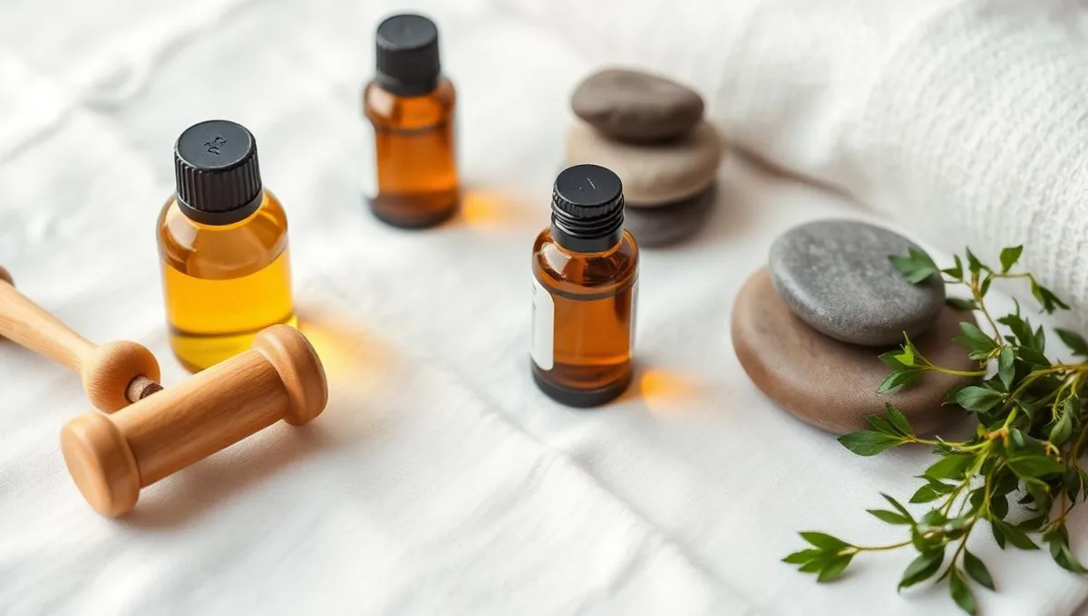 Антицеллюлитный массаж бёдер — мастер выполняет глубокие разминающие движения