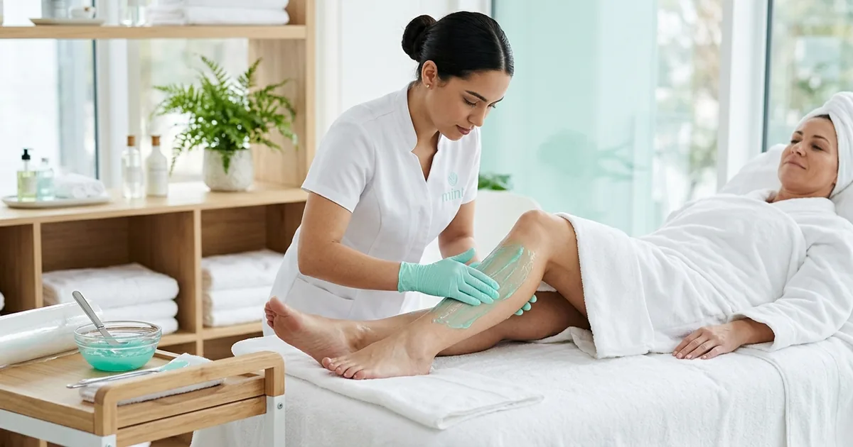 Холодное обёртывание ног в SPA-салоне Батуми — нанесение охлаждающего ментолового состава для тонуса и от отёков