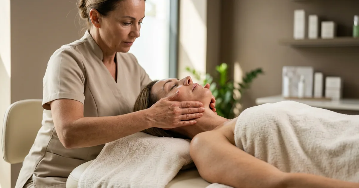 Лифтинг-массаж лица в салоне Massage Batumi — подтягивающая проработка овала и скул