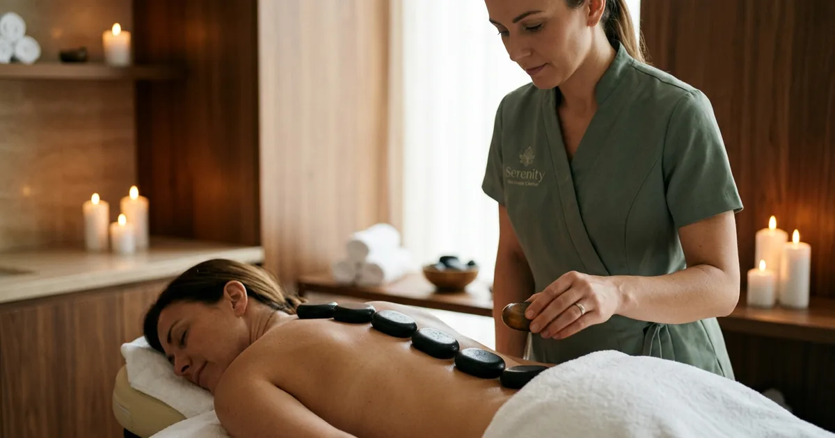 Стоун-терапия в салоне Massage Batumi — массаж спины горячими базальтовыми камнями